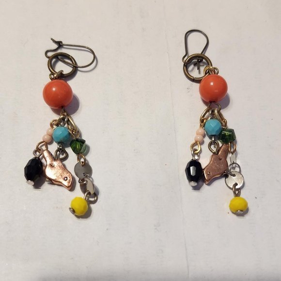 Beaded‎ Dangle Earrings - Birds - Picture 1 of 2
